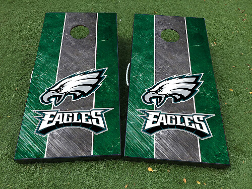Philadelphia Eagles Football Cornhole Board Game Stripes Sticker Decal VINYL WRAPS with LAMINATED