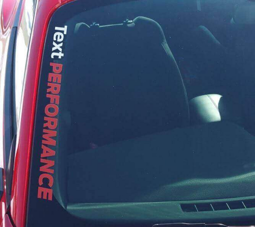 Text PERFORMANCE Side Windshield Vinyl Lettering Decal for Musclecar Musclecarmodel