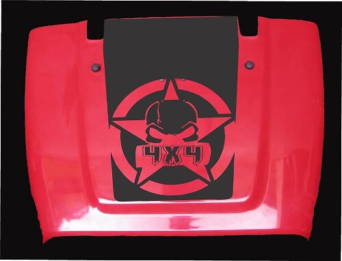 Gas Mask 4x4 Hood Vinyl Decal for Jeep Wrangler LJ TJ JK JKU