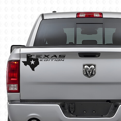 Texas Edition with Map Logo Tailgate Vinyl Decal for Trucks_1