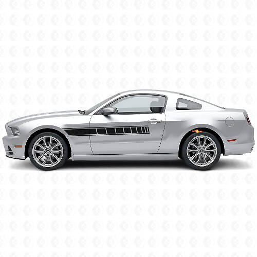 Checkered Side Stripes Vinyl Decal Kit for Musclecar Musclecarmodel 2010-2014