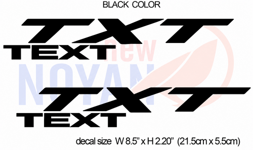 TXT TEXT Racing Lettering Universal Vinyl Decal Sticker
