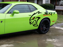 SRT Challenger Hellcat Large Quarter Panel Decals kit with Red Eyes 2