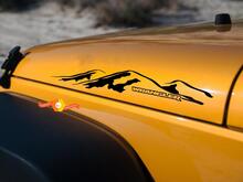 2pcs MOUNTAIN WRANGLER Hood Side Sticker Decal Graphic JEEP WRANGLER RUBICON SAHARA
 2