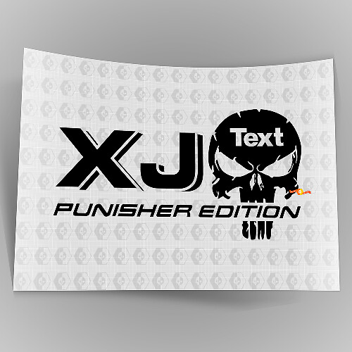 Truck Car Sticker Decal - (2) XJ JEEP Punisher EDITION - Vinyl Sticker Decal Outdoor vinyl
 1
