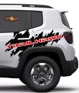 2 Color Jeep Renegade Cherokee Trailhawk Side Splash Logo Graphic Vinyl Decal 2018 2023