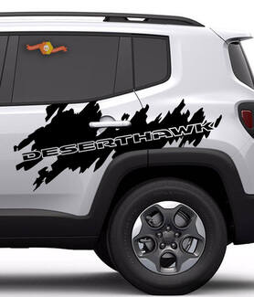 Jeep Renegade DesertHawk Side Splash Splatter Graphic Vinyl Decal Desert Hawk 2018 2023
