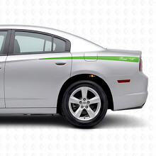 Tapering Stripes with Custom Text Side Vinyl Decal Sticker for Dodge Charger 2011-2014_3