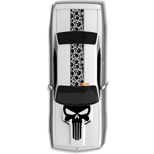Skull Hood and Roof stripes for Dodge Challenger
