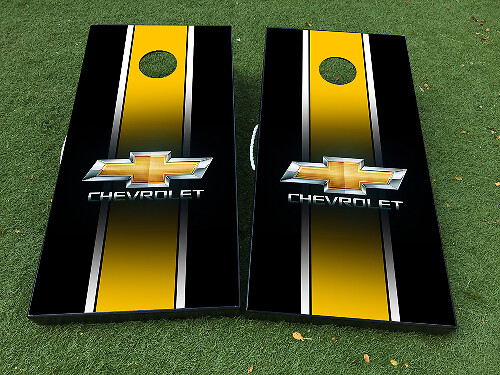 Chevrolet Logo Cornhole Board Vinyl Wrap Decal Set