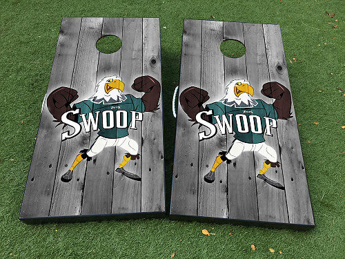 Philadelphia Eagles Swoop Football Cornhole Board Vinyl Wrap Decal Set