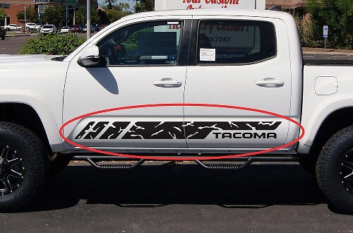 Grunge Style Stripes Side Door Vinyl Decal Sticker for Toyota Tacoma 2004-2017