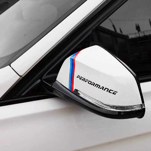 2-Piece Performance Style Mirror Vinyl Decals for BMW