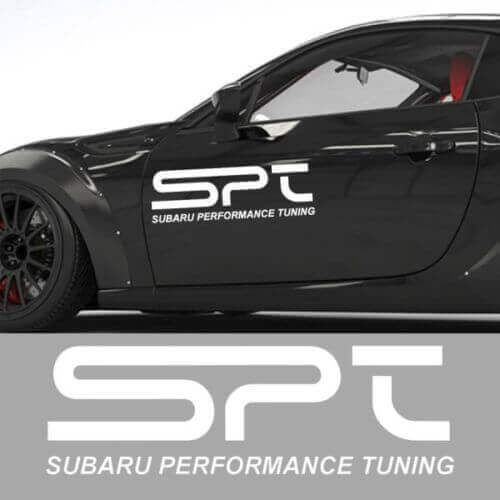 2x SPT-Style Performance Tuning Door Vinyl Decals for Subaru