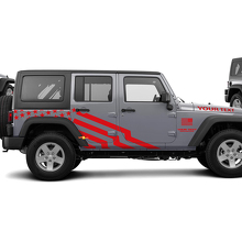 USA Flag Side Vinyl Decal Sticker for Jeep Wrangler_3