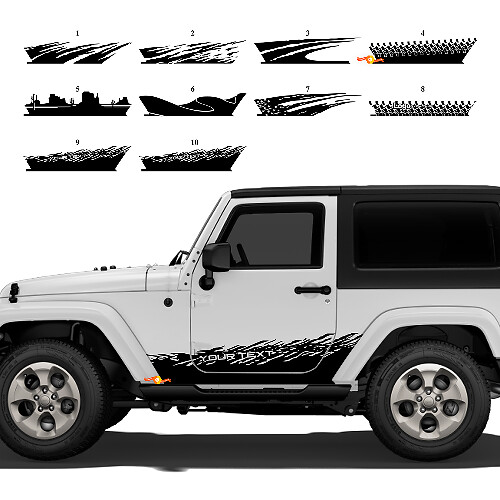 Vinyl Decals for Jeep Wrangler JK Custom Splash Side Doors Graphics Sticker