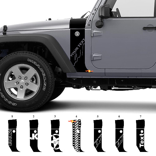 Custom Stripe Bonnet and Fender Vinyl Decal Sticker for Jeep Wrangler JK