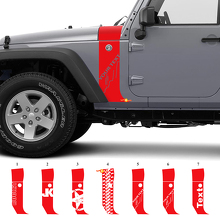 Custom Stripe Hood and Fender Vinyl Decal Sticker for Jeep Wrangler JK _3