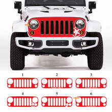 Custom Grille Blackout Vinyl Decal for Jeep Wrangler JK Rubicon_3