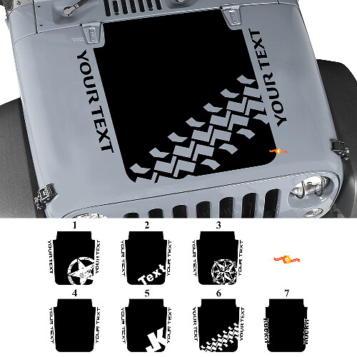 Autocollant vinyle graphique personnalisée noircie pour capot Jeep Wrangler Rubicon JK