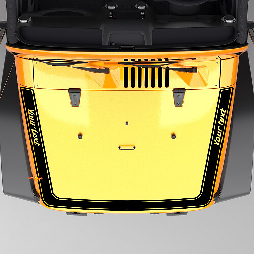 Vinyl Decal Sticker for Jeep Wrangler Rubicon with Perimeter Bonnet Stripe