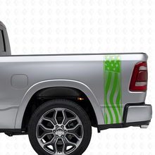 USA Flag Bed Side Stripes Vinyl Decal Set for Musclecar truck_3