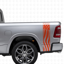 USA Flag Bed Side Stripes Vinyl Decal Set for Musclecar truck_4