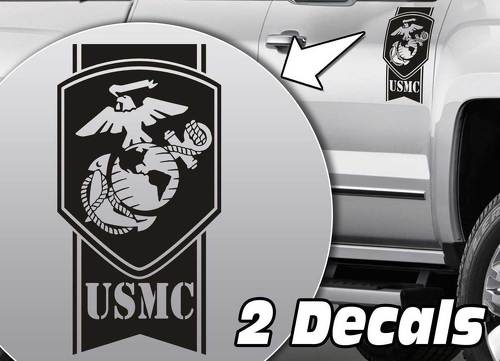 Military Army USMC Globe stripes Truck Bed side Decal Stickers fits to Dodge Ram Chevy Silverado Ford F150 Toyota Tundra