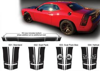 Dodge Challenger side and tail band Scat Pack HELLCAT Super Bee Decal Sticker graphics fits to models 2015 Scatpack