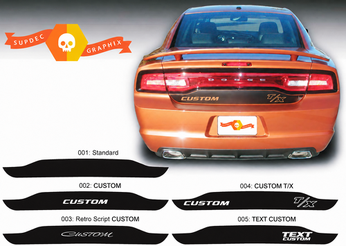 CUSTOM TEXT T/X Trunk Blackout Options Trunk Vinyl Decal Sticker for Dodge Charger 2011-2014