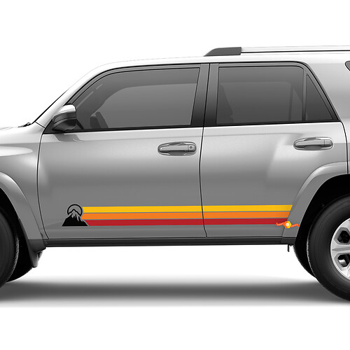 Heritage Retro Rocker Panel Stripes Mountains Decal Sticker for Toyota 4Runner

