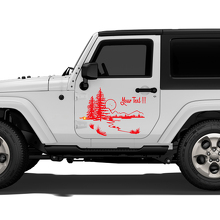 Mountain Forest Landscape Door Vinyl Sticker Decal for Jeep Wrangler Rubicon Sahara_3