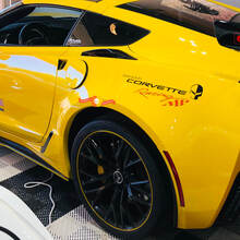Corvette Racing 1 pair logo Vinyl Graphic Stickers Decals C3 C4 C5 C6 C7 ZO6 ZR1 Black and Red
 2