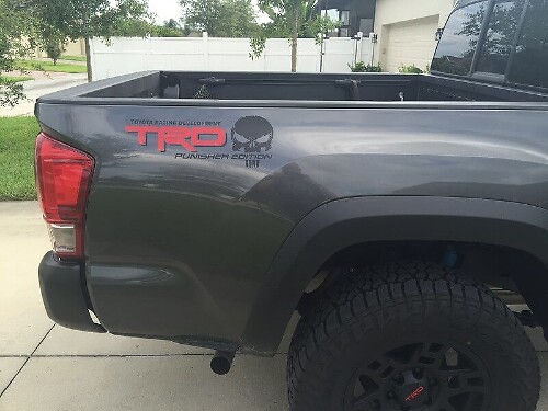 TRD Punisher Edition Bedside Vinyl Decal Sticker for Toyota Tundra