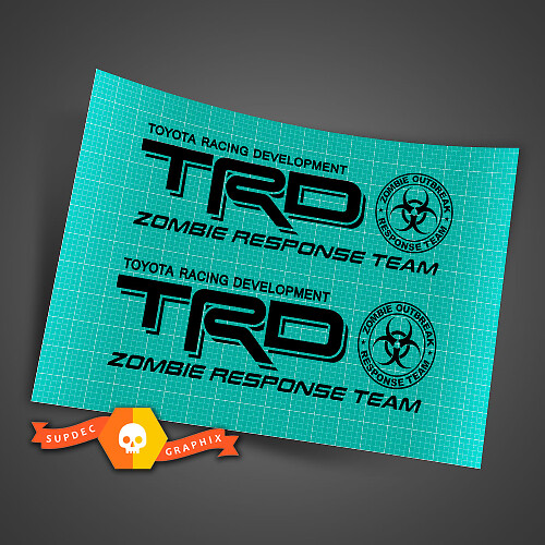 TRD-Style Zombie Response Team Bed Decals Pair for Toyota Trucks