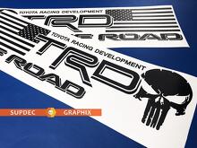 TRD USA Flag Punisher Skull Vinyl Decals for Toyota Trucks_3