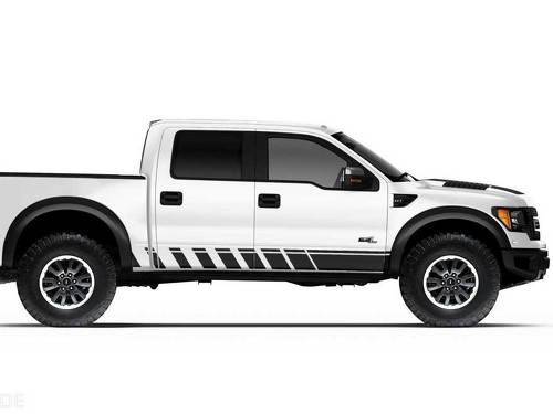 Ford Raptor Truck F-150 Bed Side Rocker Panel Stripes Graphic decals stickers fits models 2010-2014