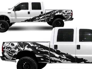 Ford Truck F-250 Side Skull splash Graphic decals stickers fits models 1999-2006