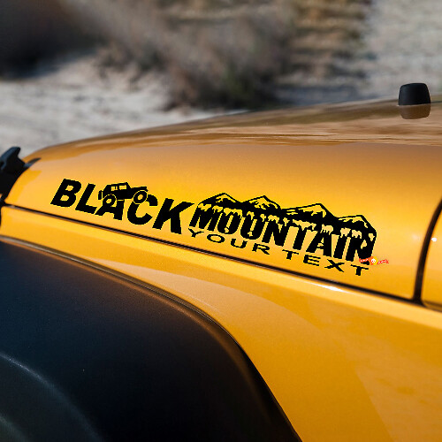 Black Mountain Bonnet Side Graphic Decals Stickers for Jeep Rubicon Wrangler
