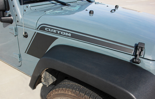 CUSTOM Outline Stripes Hood Front Fender Vinyl Decal Sticker for Jeep Wrangler 2007-2017