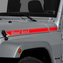 Custom Text Outline Stripes Hood Vinyl Decal Sticker for Jeep Wrangler_3