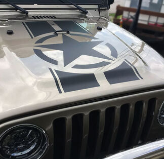 Jeep Wrangler TJ LJ JK JL Gladiator Star Military Stripes Decal Vinyl Cut Hood Stickers Truck