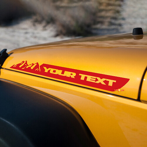 Custom Text Mountains Hood Side Stripe Sticker Decal Vinyl Graphic for Jeep Wrangler Renegade JK Fender
