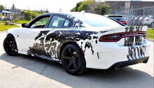 Hellcat Grunge Style Full Stripe Vinyl Decal Kit for Dodge Challenger & Charger_2
