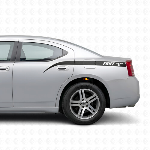 Custom Stinger Style Stripes Side Vinyl Decal Sticker for Dodge Charger 2006-2010