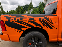 Custom Text Splash Grunge Graphic Bedside Vinyl Decal Sticker for Dodge Ram 1500_2