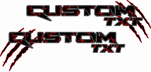 CUSTOM TXT Claw Scratch Lettering Bedside Vinyl Decal Sticker for Ford F-150 2017