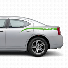 Curved Stripes with Custom Text Side Vinyl Decal Sticker for Dodge Charger 2006-2010_3