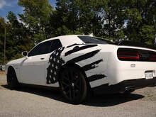 Distressed USA Flag Side Vinyl Decal for Musclecar Musclecarmodel_2