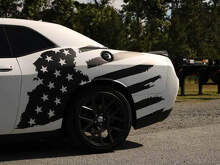 Distressed USA Flag Side Vinyl Decal for Musclecar Musclecarmodel_3